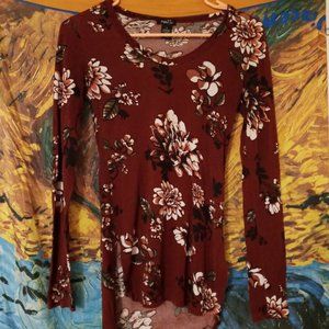 Floral print long sleeve blouse